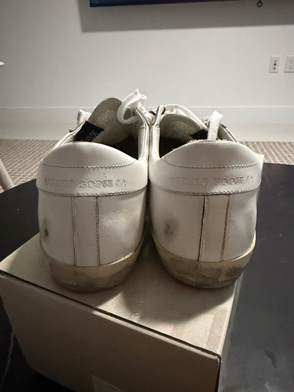 Golden Goose White Sneakers with Silver Swarovski Crystal Star - Picture 3 of 10